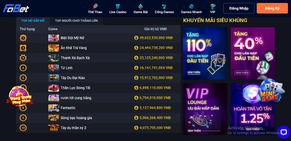 Các trò chơi nổ hũ đa dạng trên w33win app